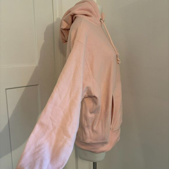 Champion Reverse Weave size Medium Baby Pink Embroidered Hood Logo Sweatshirt - Picture 4 of 9